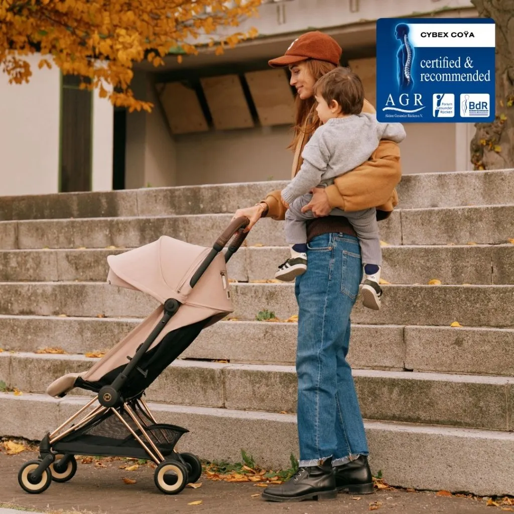 CYBEX COYA Ultra-compact Pushchair with Rose Gold Frame - Off White