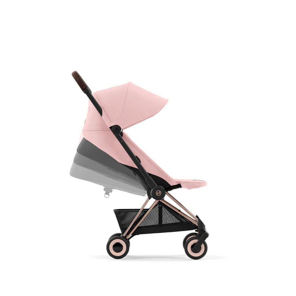 CYBEX COYA Ultra-compact Pushchair with Rose Gold Frame - Peach Pink