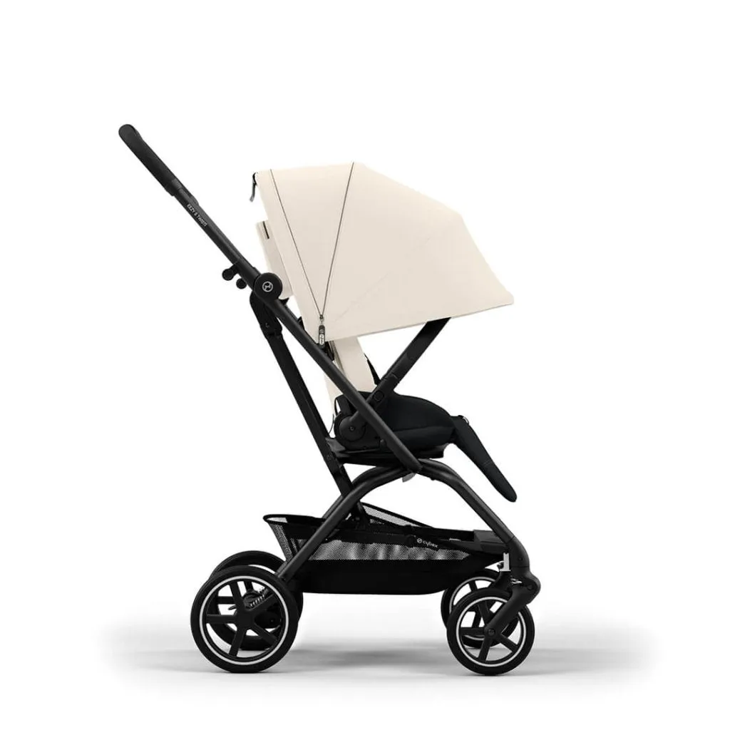 CYBEX Eezy S Twist 2 Compact Travel Pushchair With Black Frame - Canvas White