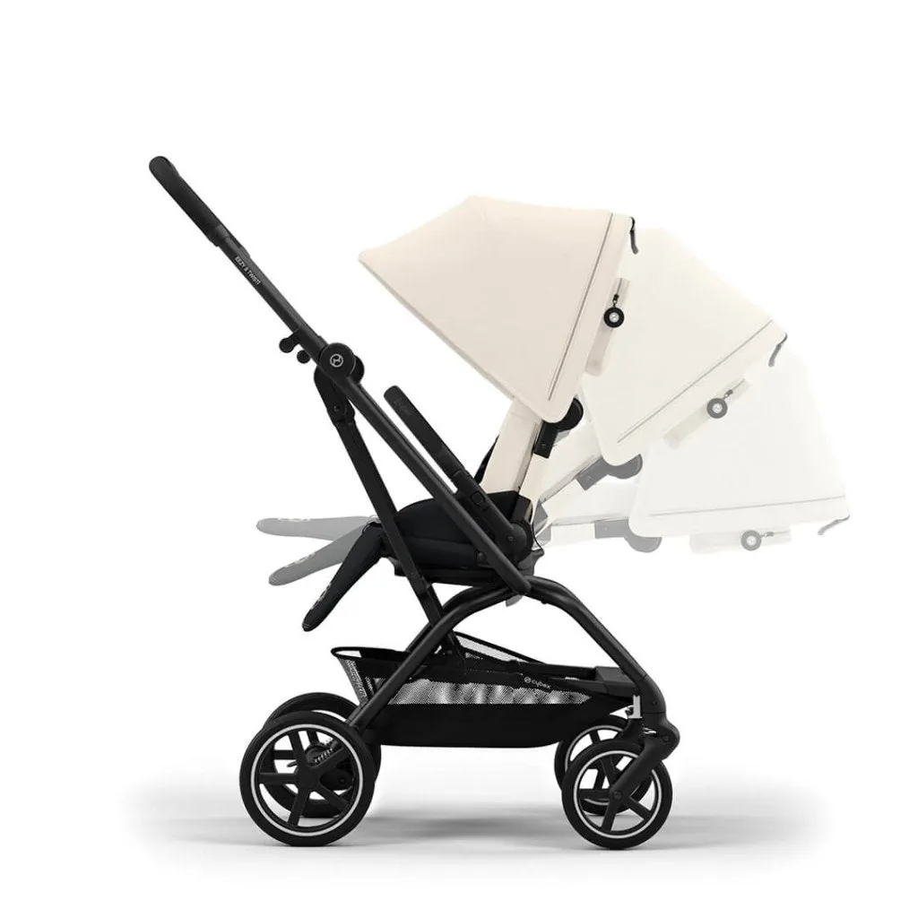 CYBEX Eezy S Twist 2 Compact Travel Pushchair With Black Frame - Canvas White