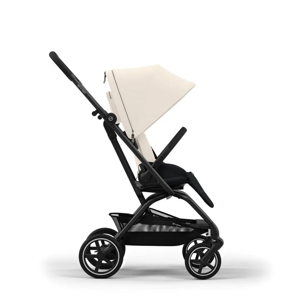 CYBEX Eezy S Twist 2 Compact Travel Pushchair With Black Frame - Canvas White