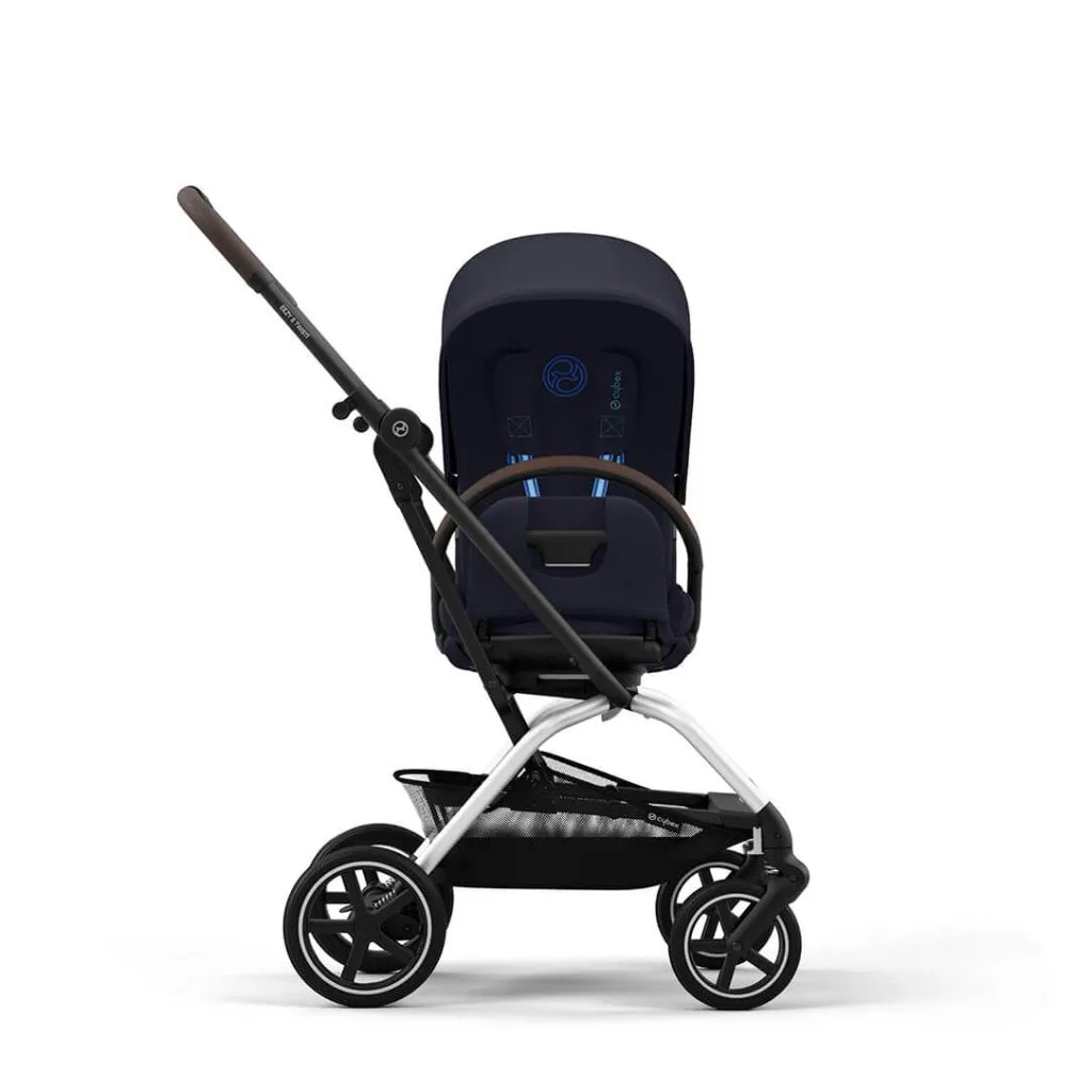 CYBEX Eezy S Twist 2 Compact Travel Pushchair With Silver Frame - Dark Blue