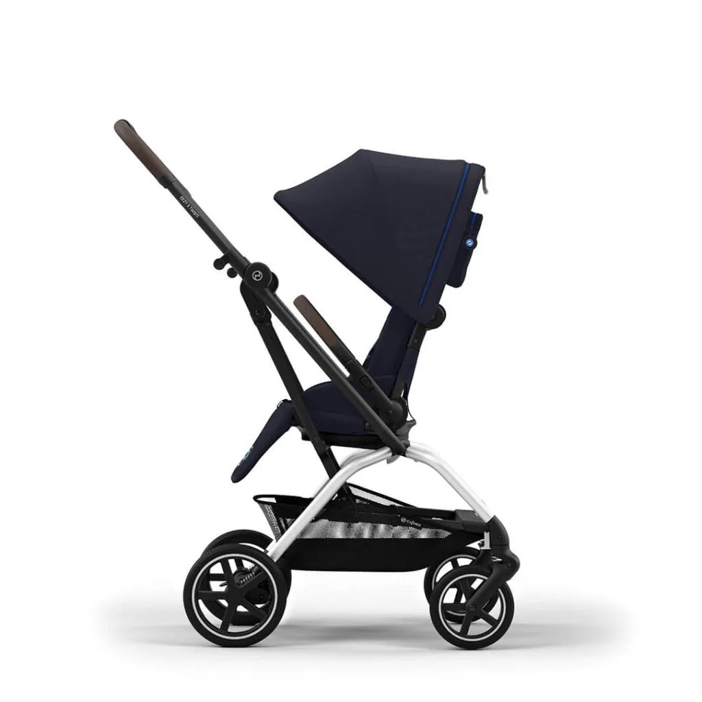 CYBEX Eezy S Twist 2 Compact Travel Pushchair With Silver Frame - Dark Blue