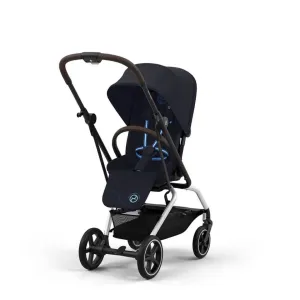 CYBEX Eezy S Twist 2 Compact Travel Pushchair With Silver Frame - Dark Blue