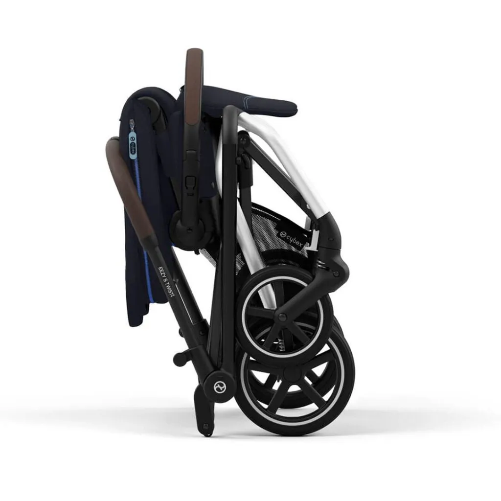 CYBEX Eezy S Twist 2 Compact Travel Pushchair With Silver Frame - Dark Blue