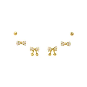 Dainty Bow Ties Stud Earring Combo Set