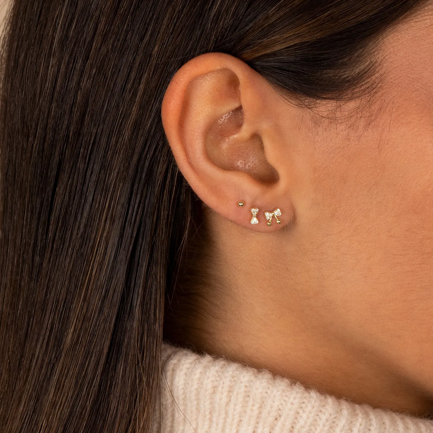 Dainty Bow Ties Stud Earring Combo Set
