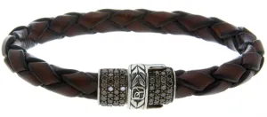 David Yurman Chevron Leather & Diamond Bracelet