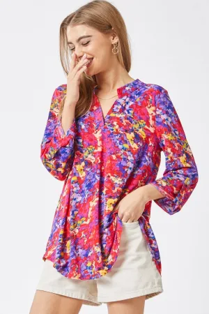 Dear Scarlett Lizzy Floral Multi Color Top 73