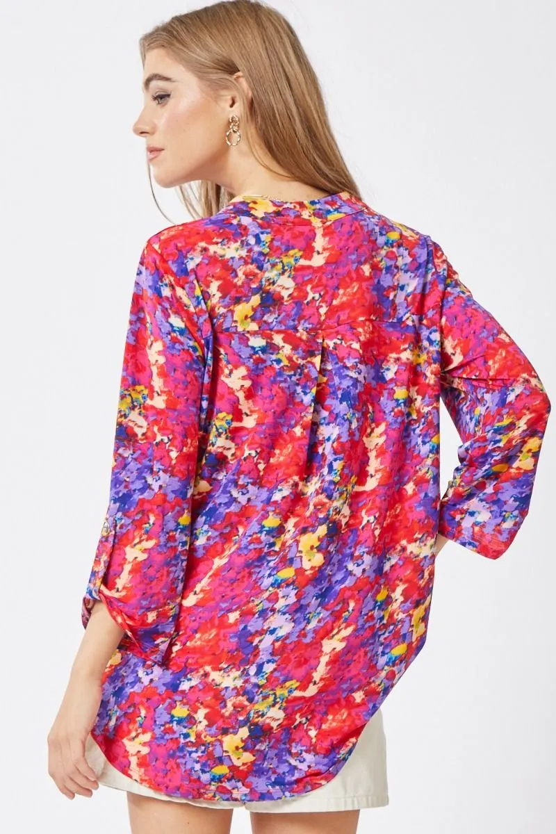 Dear Scarlett Lizzy Floral Multi Color Top 73