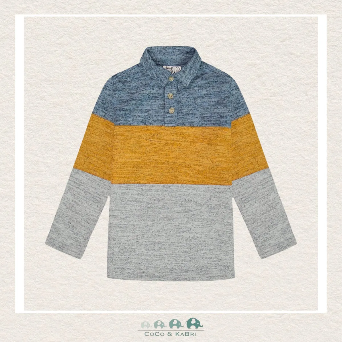Deux par Deux: Brushed Jersey Color Block Polo Shirt