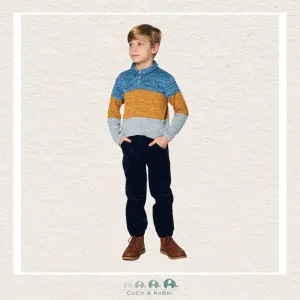 Deux par Deux: Brushed Jersey Color Block Polo Shirt