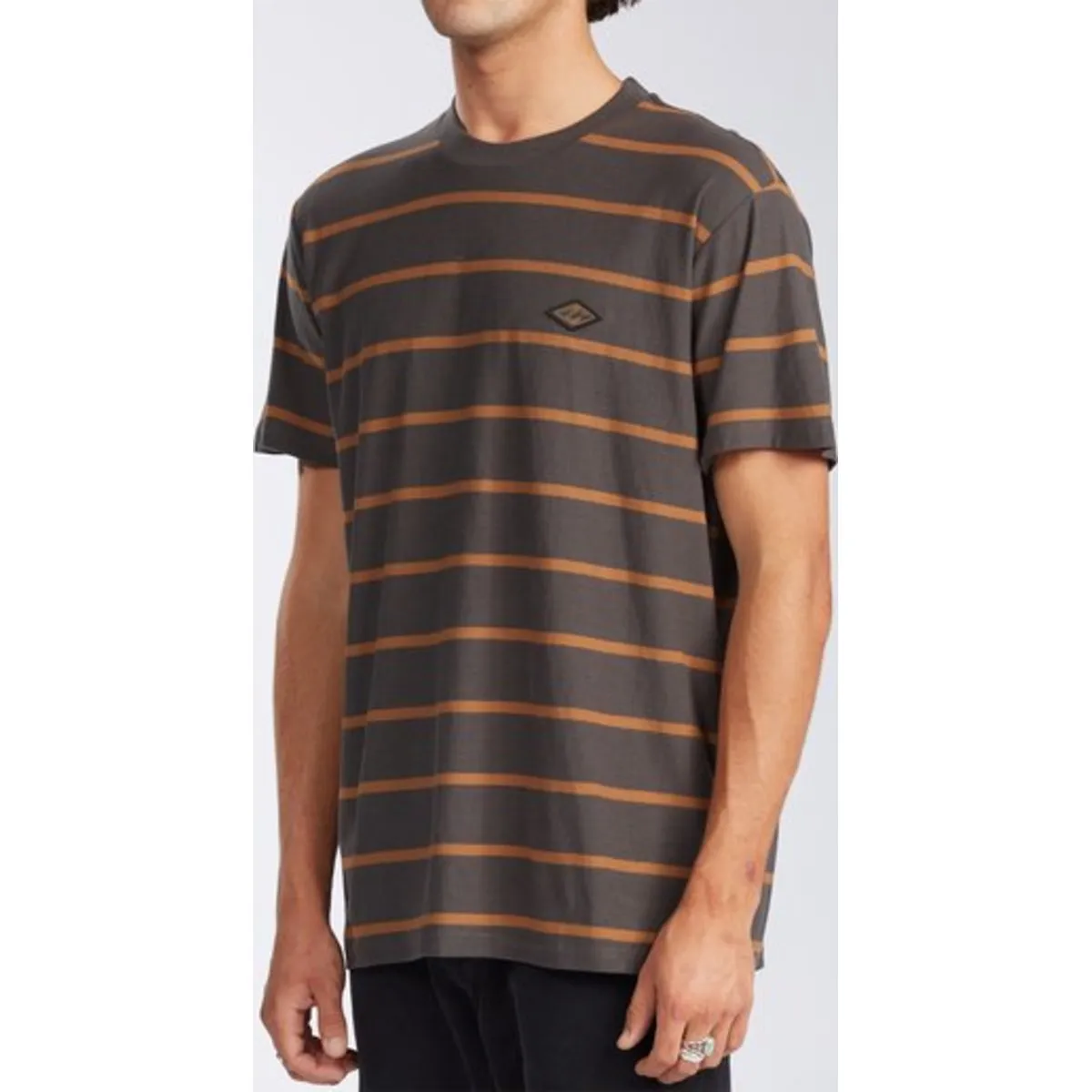 Die Cut Stripe Short Sleeve Crew T-Shirt