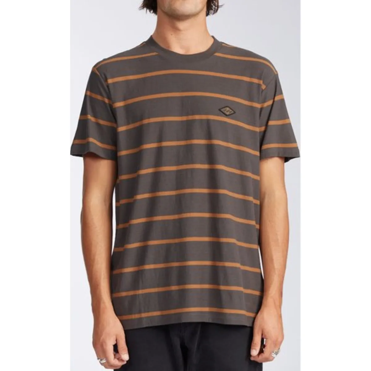 Die Cut Stripe Short Sleeve Crew T-Shirt