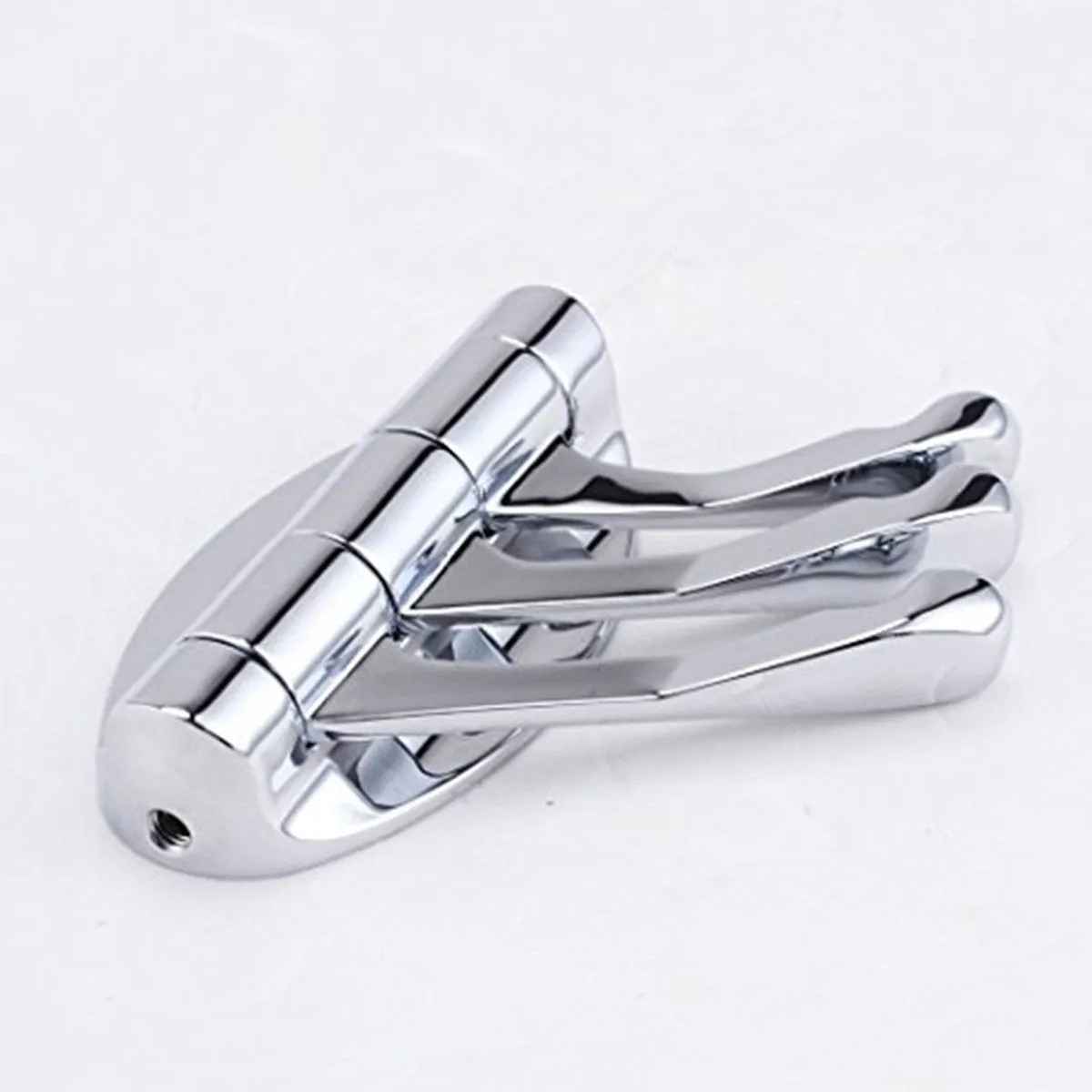 Do4U Solid Metal Swivel Coat Hook Heavy Duty Folding Swing Arm Triple Coat Hook with Multi Three Foldable Arms Towel/Clothes Hanger for Bathroom Kitchen (Polished Chrome, 2-Pcs)