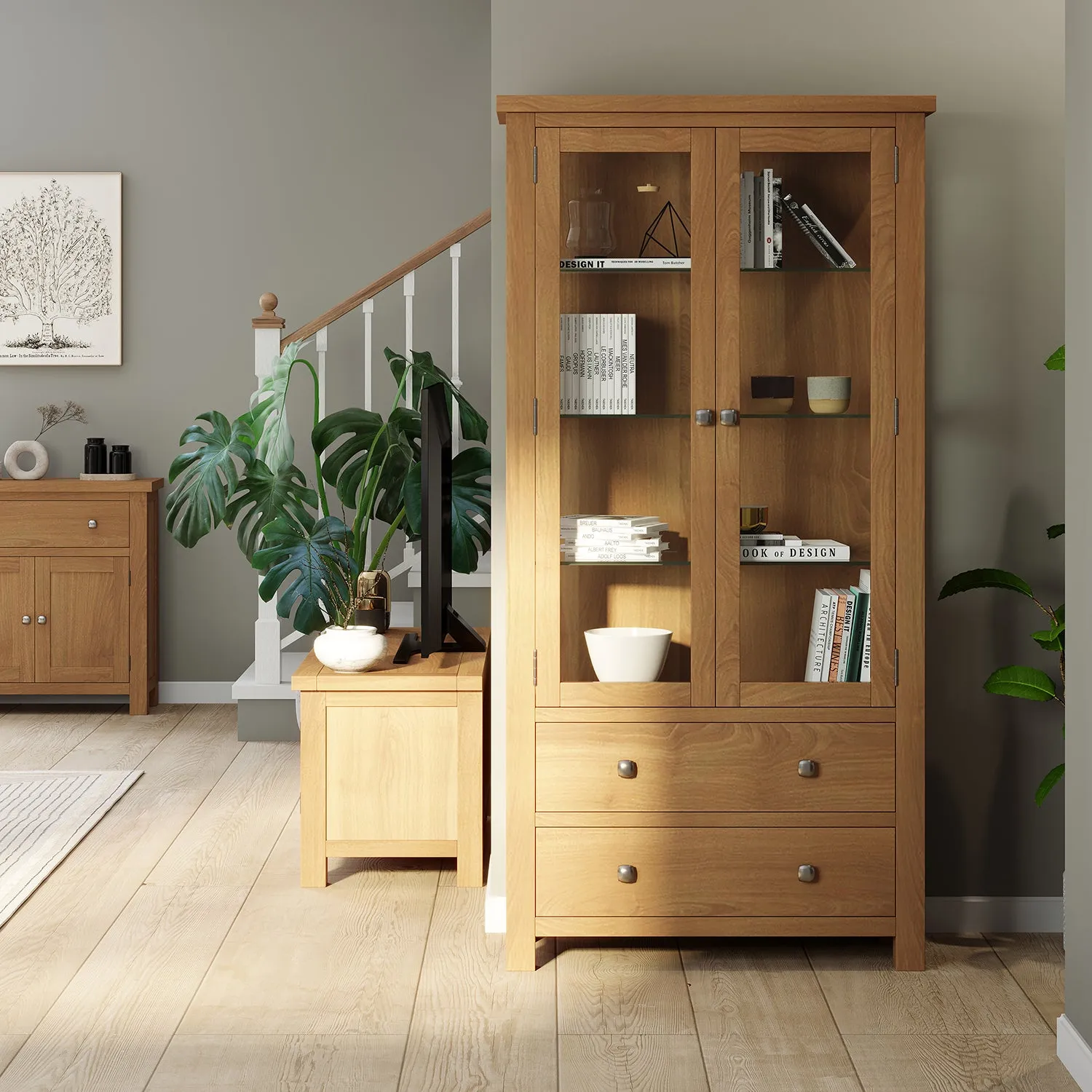 Dorchester Light Oak 2 Door 2 Drawer 430Mm Deep Sideboard