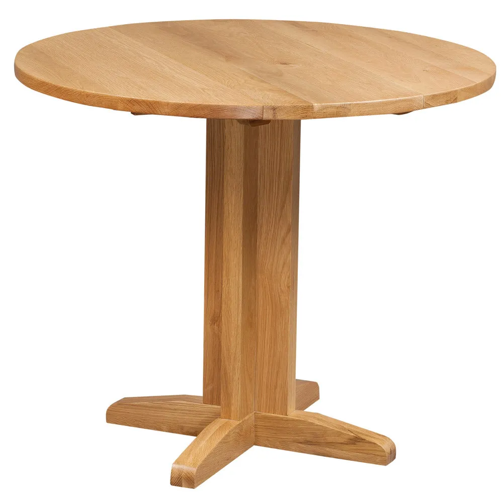 Dorchester Light Oak Round Drop Leaf Table