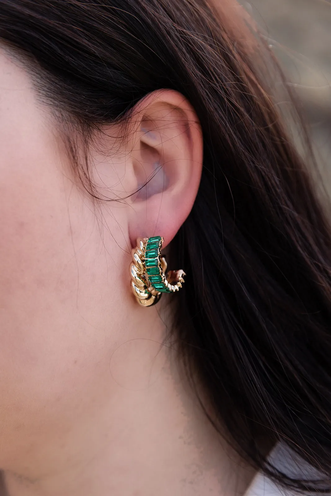 Double Twist Hoop Earrings