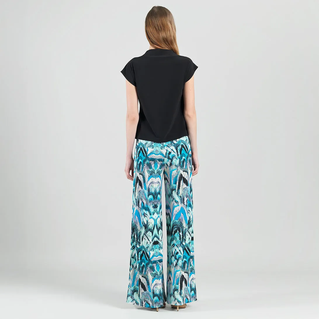 Drape Neck Loop Front Top - Black