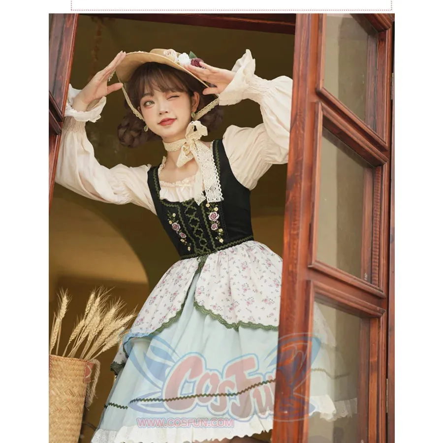 Embroidery Printed Rural Cla Bavarian Girl Lolita Dress S22187