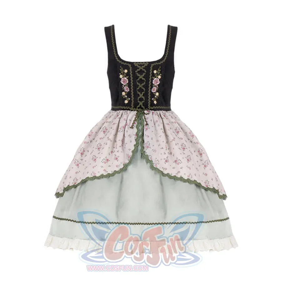 Embroidery Printed Rural Cla Bavarian Girl Lolita Dress S22187