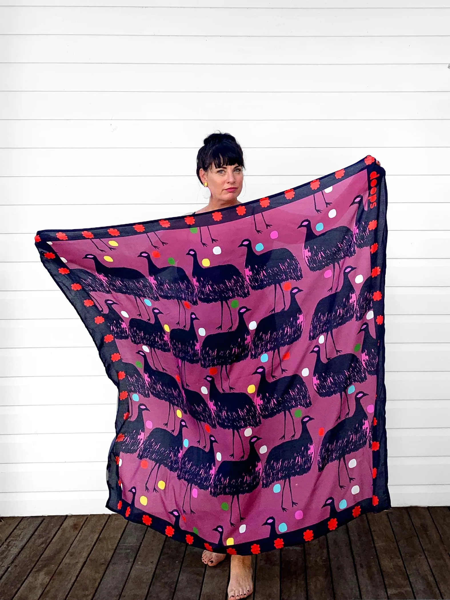 Emu Play 95% cotton5% silk scarf/sarong