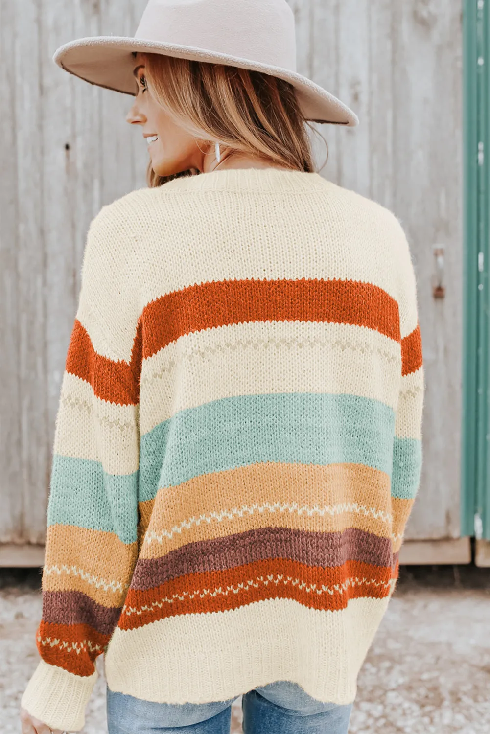 Fall Fest Stripped Color Block Sweater