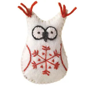 Felted Owl Ornament