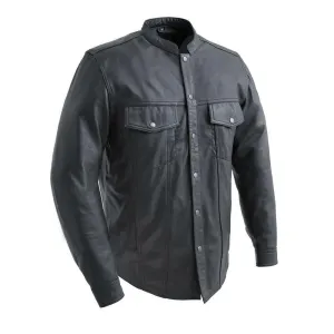 FIM404ES BLACK | Vigilante - Men's Motorcycle Leather Shirt