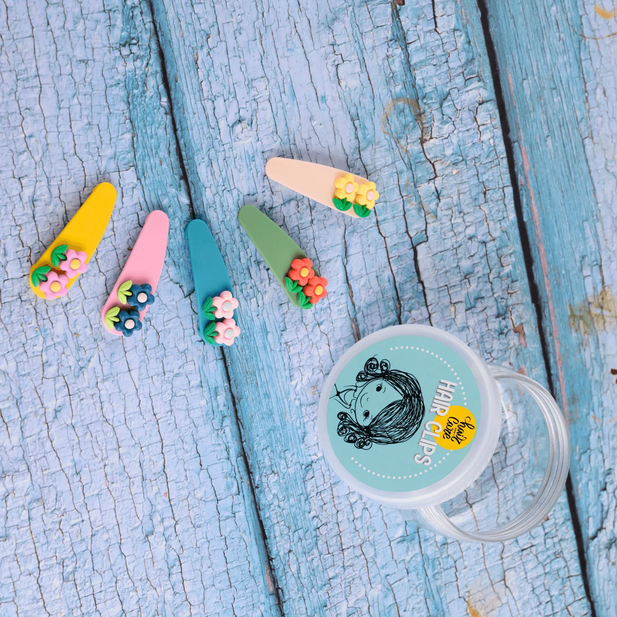 Flower Theme Hair Clips (Set of 5)