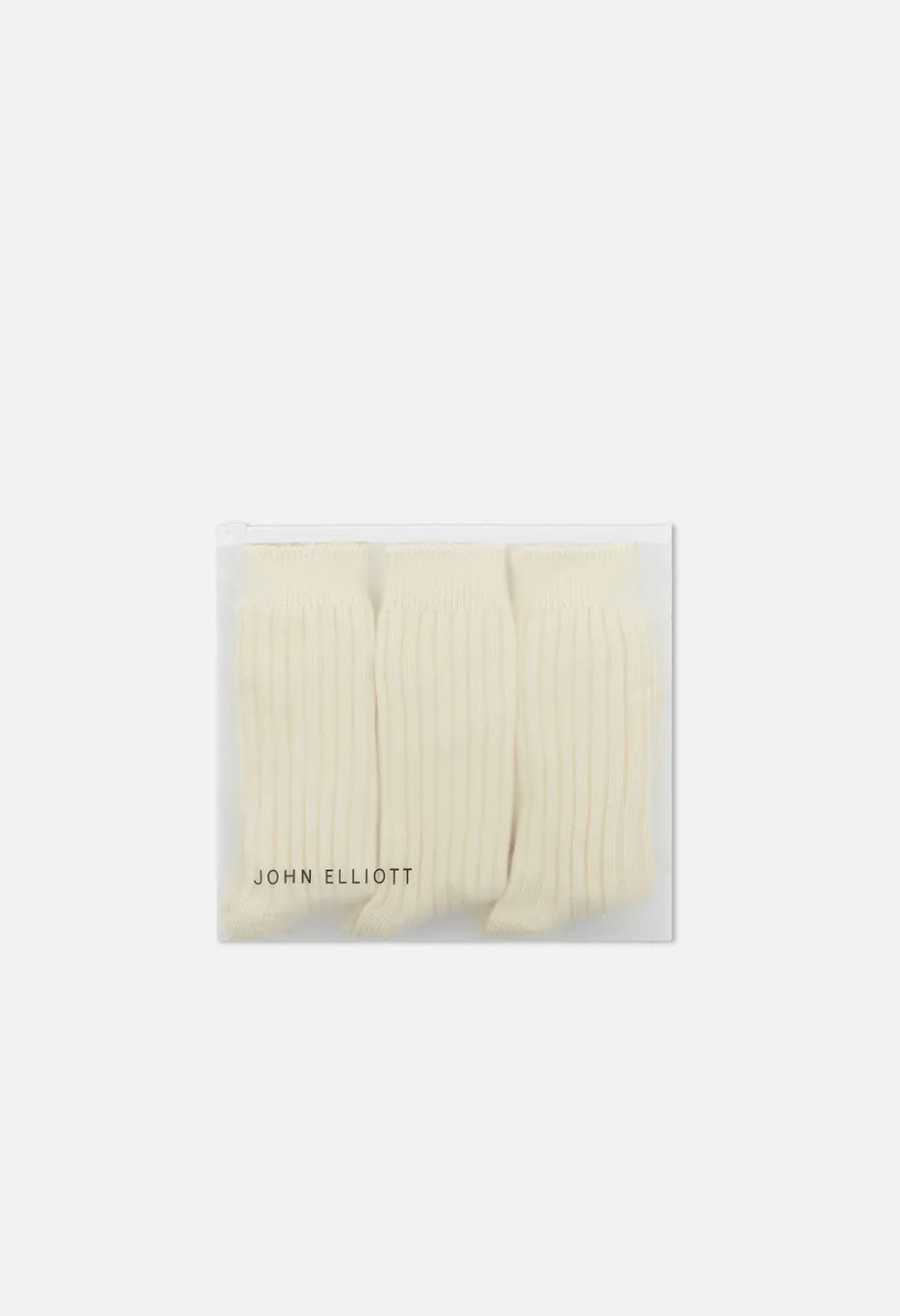 Foundation 3 Pack Cotton Crew Socks / Natural