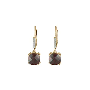 Garnet and Diamond Accent Dangle Earrings in 10K Rose Gold
