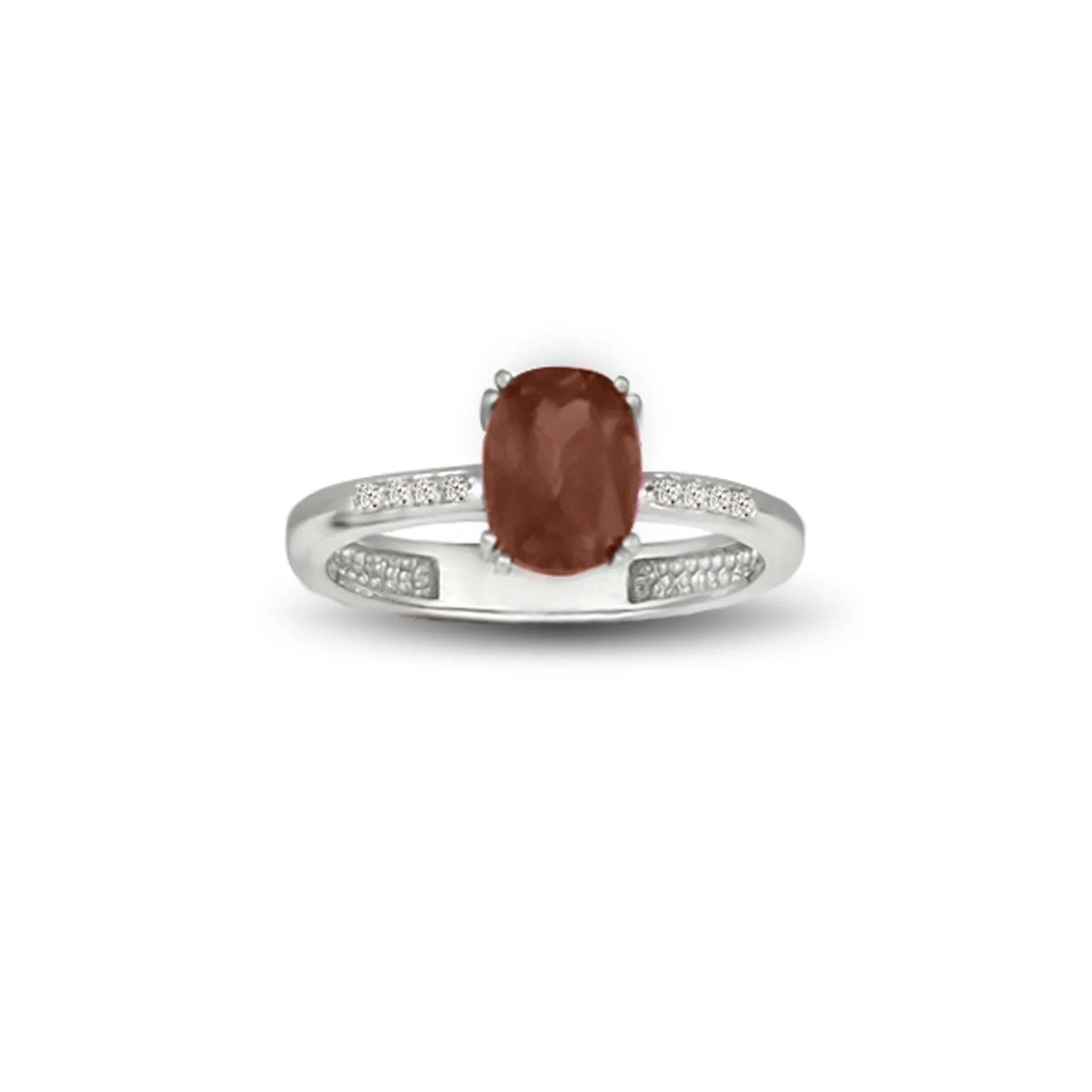 Garnet and Diamond Accent Ring in Sterling Silver