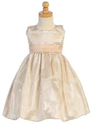 Gold Metallic Jacquard Holiday Dress C984