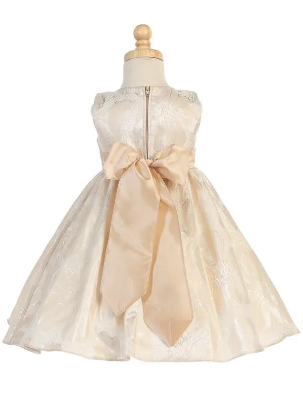 Gold Metallic Jacquard Holiday Dress C984
