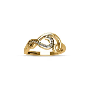 Gold Plated Cubic Zirconia Fashion Ring in Sterling Silver