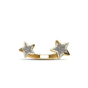 Gold Plated Cubic Zirconia Fashion Ring in Sterling Silver