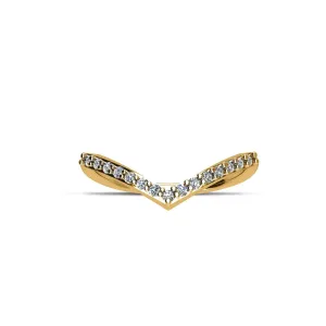 Gold Plated Cubic Zirconia Fashion Stackable Ring in Sterling Silver