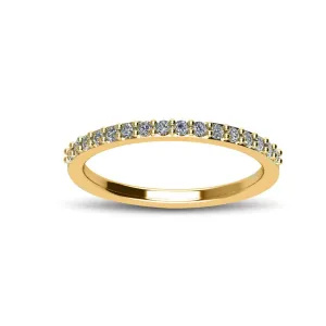 Gold Plated Cubic Zirconia Fashion Stackable Ring in Sterling Silver