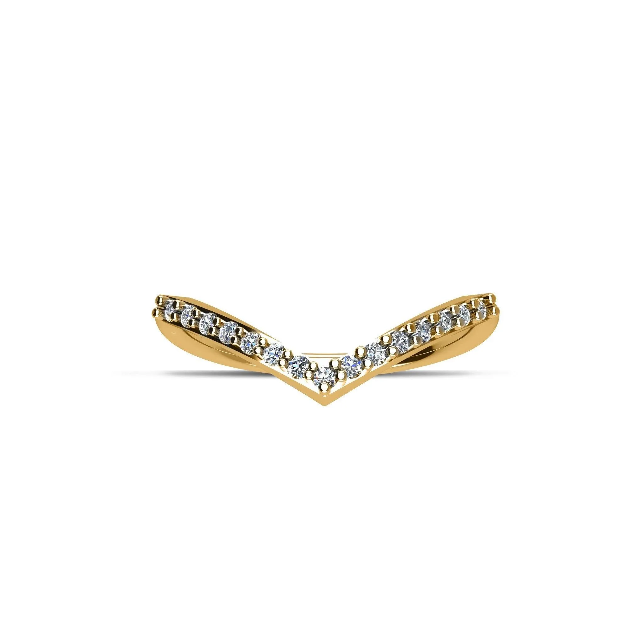 Gold Plated Cubic Zirconia Fashion Stackable Ring in Sterling Silver