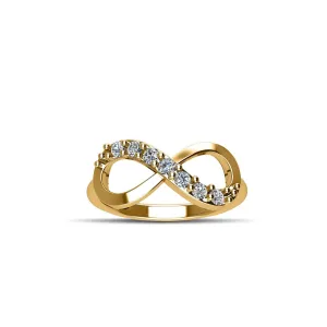 Gold Plated over Sterling Silver Cubic Zirconia Fashion Infinity Ring
