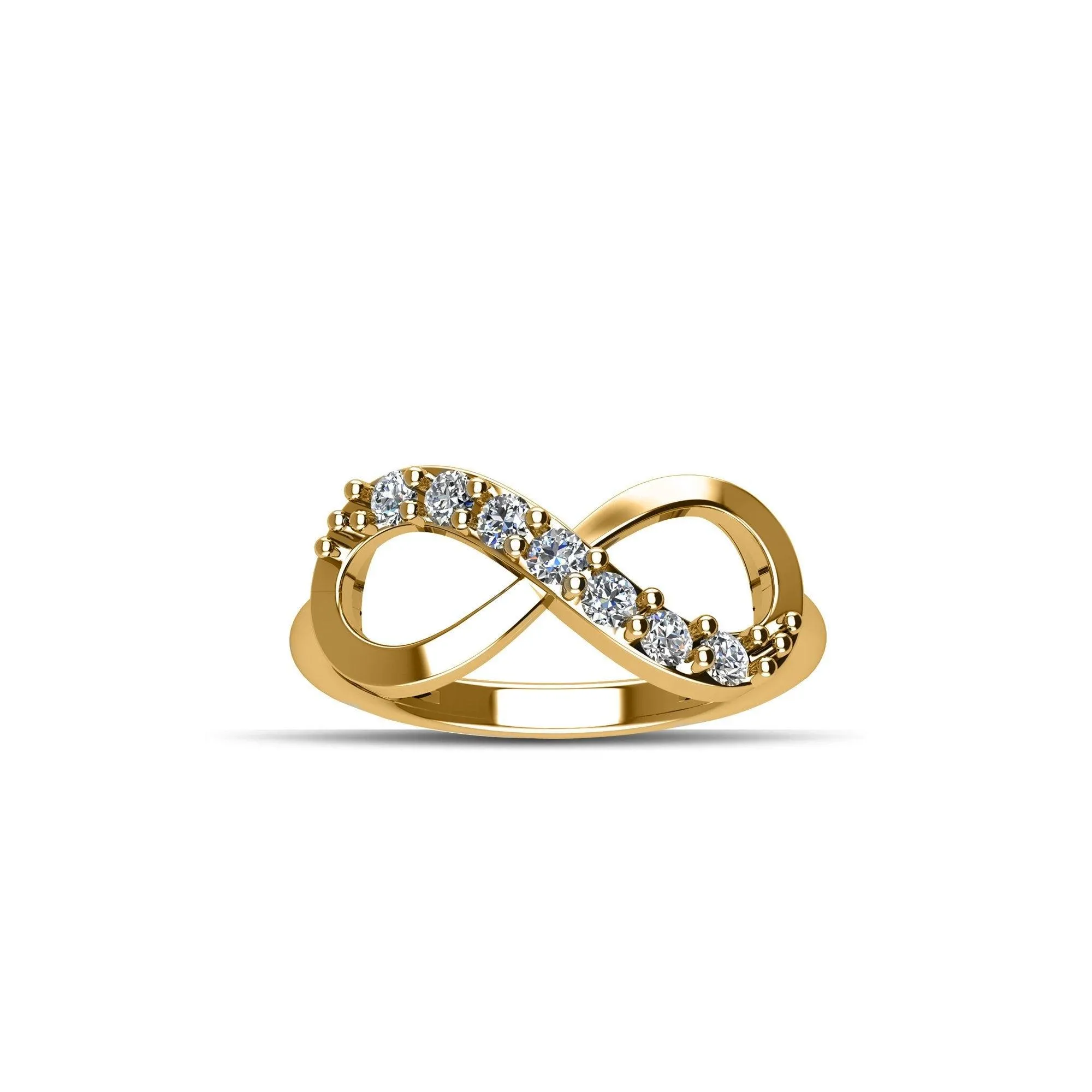 Gold Plated over Sterling Silver Cubic Zirconia Fashion Infinity Ring