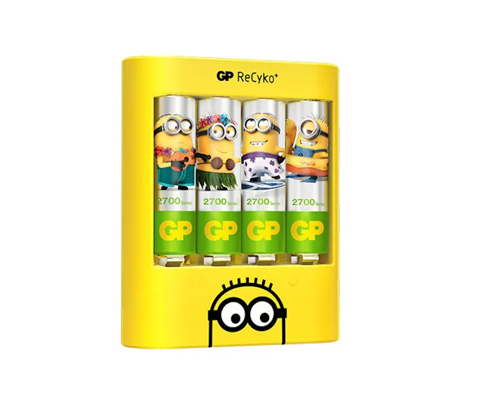 GP U411 Minions USB Charger with 4 x AA 2600 mAh (Cable Incl.)