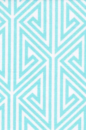 greek key aqua blue printed cloth 12" x 20" pillow covers