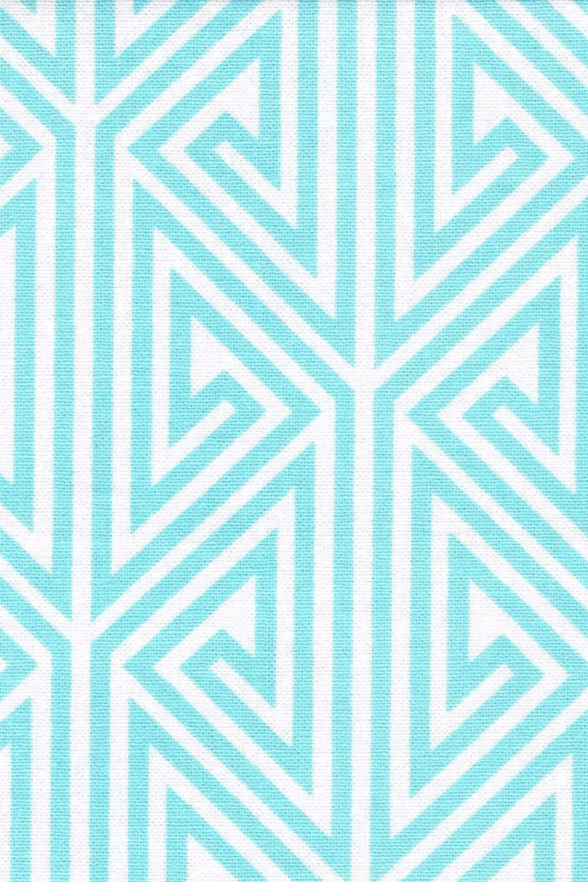 greek key aqua blue printed cloth 12" x 20" pillow covers