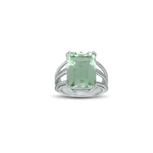 Green Amethyst Fashion Ring in Sterling Silver