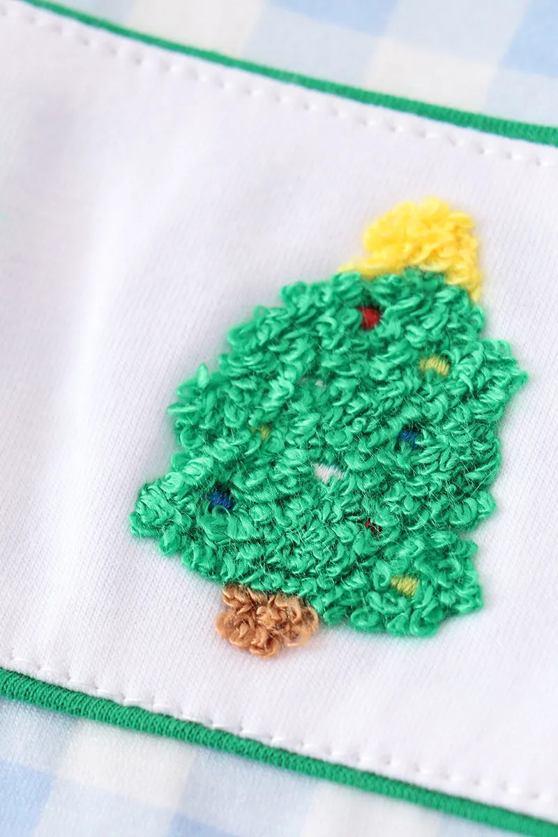 Green Christmas Tree French Knot Boy Set