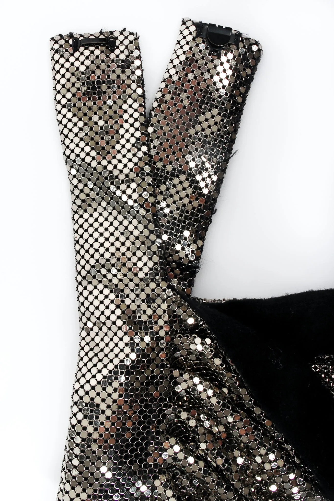 High Mock Neck Metal Mesh Halter