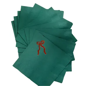 Holiday Bow Cocktail Napkin