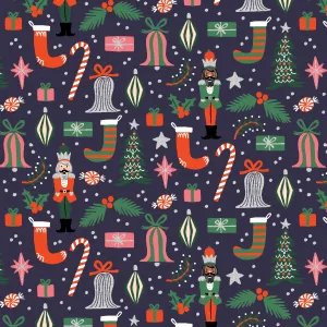 Holiday Classics II, Deck the Halls in Navy Metallic